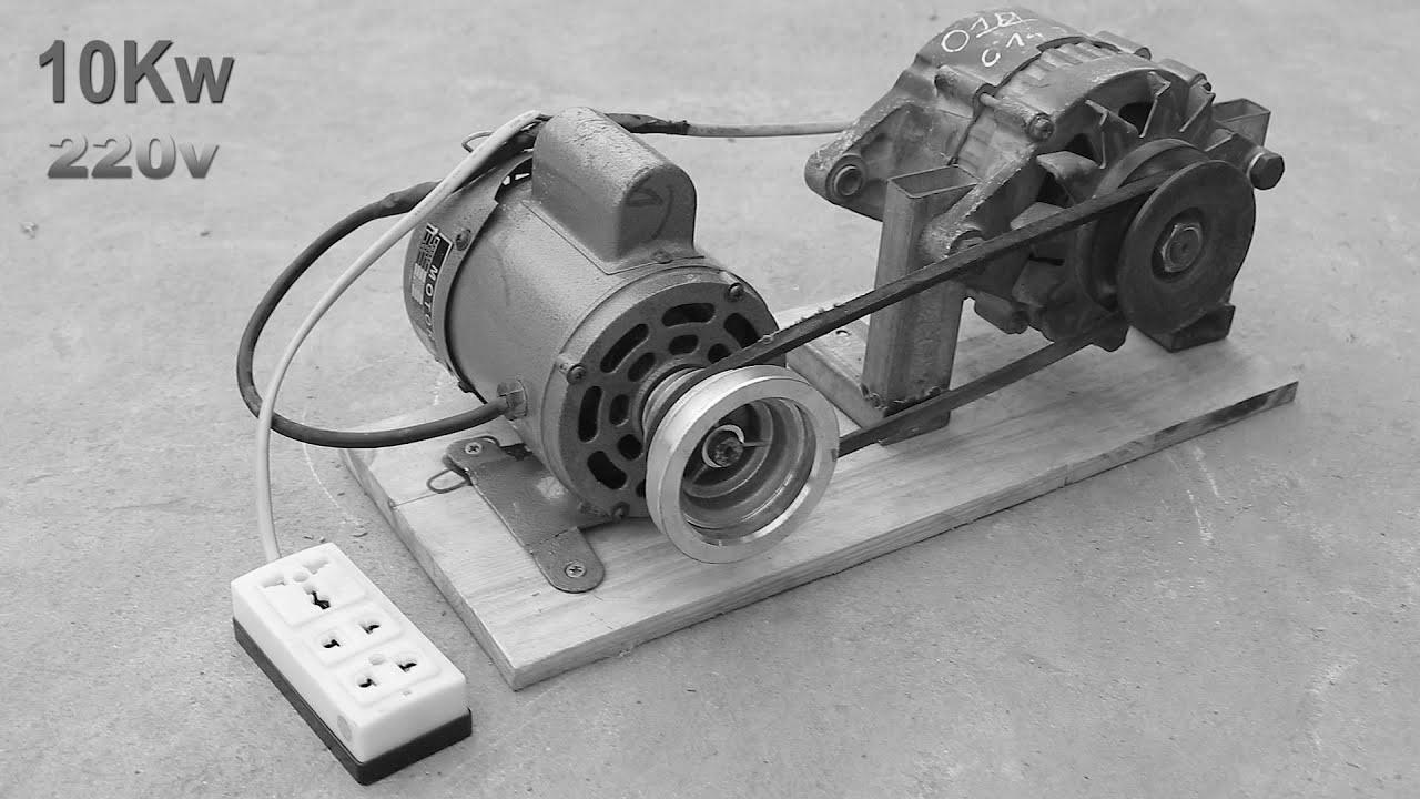 How to generate do-it-yourself infinite power with a car alternator and an engine P2💡💡💡